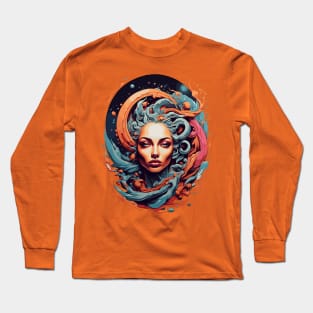 Psychodelic Space Face Long Sleeve T-Shirt